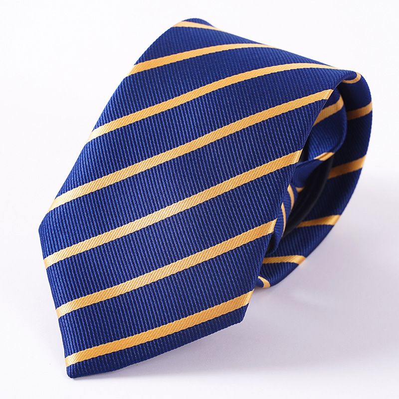 Cravatta da uomo con cerniera, elegante e formale, per donna, sposo, matrimonio, blu a righe, sottile, nera, senza nodo, facile da tirare_voghion.com