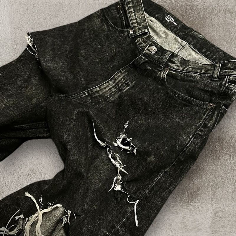 Neu Black Ripped Baggy Jeans Goth Retro Y2k Denim Hosen Männer Und Männer Casual Hip Hop Gerade Breite Bein Hosen Streetwear_voghion.com