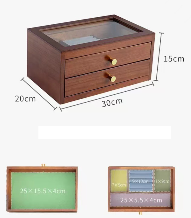 Horlogedoos Eenvoudige opbergdoos voor sieraden met twee lagen Opbergdoos voor kettinghorloge en armband Opbergdoos voor op het bureau Opbergdoos voor op het bureau Retro opbergdoos_voghion.com