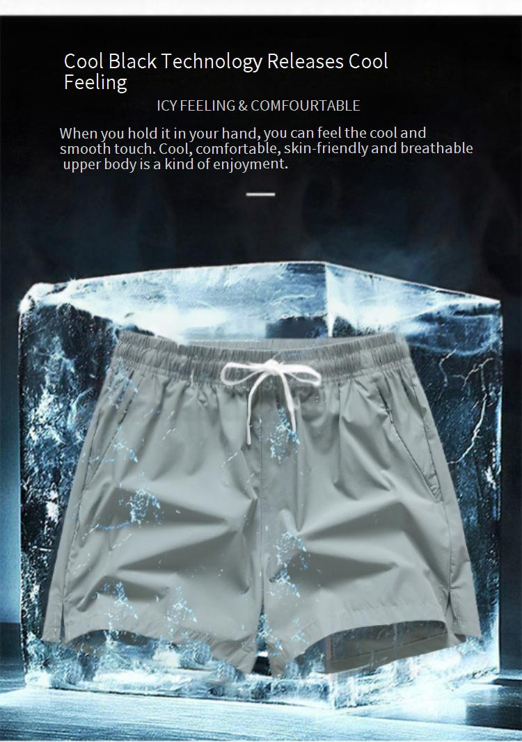 Men's Clothing Fashionable Beach Leisure Solid Color Quick Drying Loose Sports Shorts_voghion.com