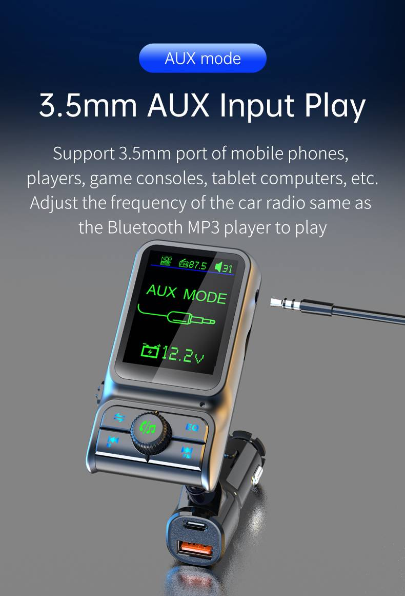 BC85 Bluetooth 5.0 Car Stereo: Fast Charging, TF Card Support, Hands-Free Calling, BASS EQ, Universal Mobile Phone Compatibility_voghion.com