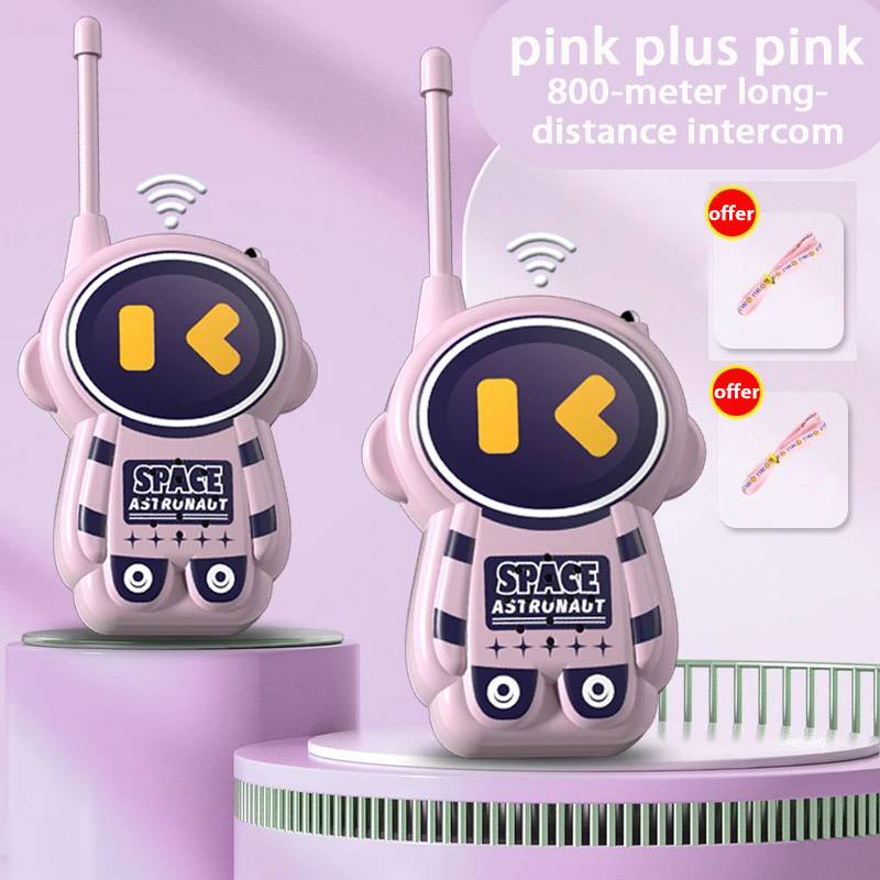 Spaceman - Ultralangdistanse, oppladbar, trådløs walkie-talkie med tema for barn med en rekkevidde på 1000 meter._voghion.com