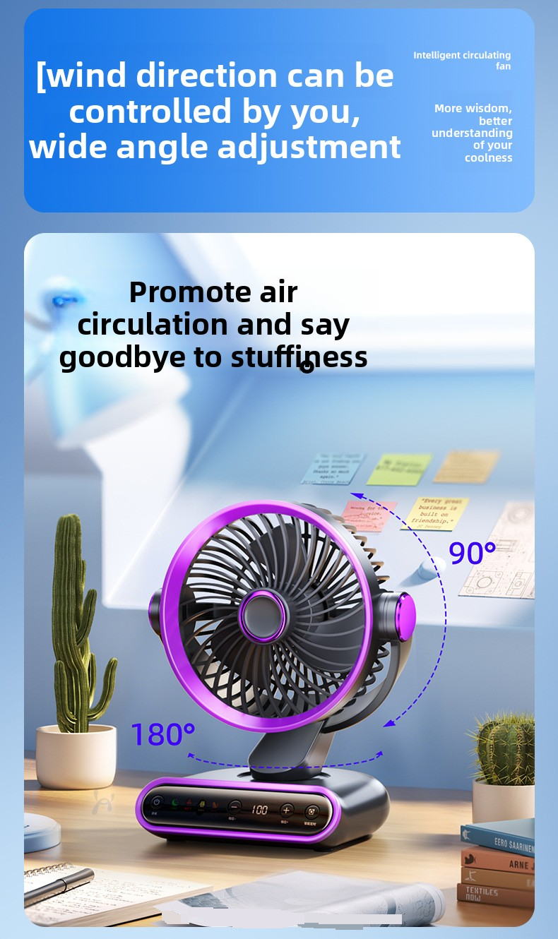 USB Rechargeable Desk Fan For Dorm & Office - Powerful Cooling Ultra Quiet Long Battery Life (3-Speed Adjustable Tilt Portable)_voghion.com