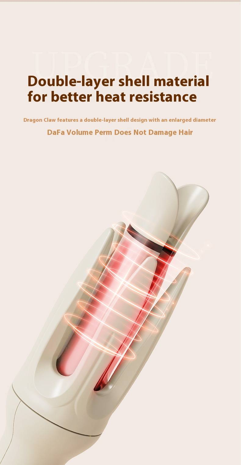Ceramic Hair Curler With 15-Temp Settings & 25W Fast Heating - 28mm Curling Iron For Wet/Dry Hair_voghion.com