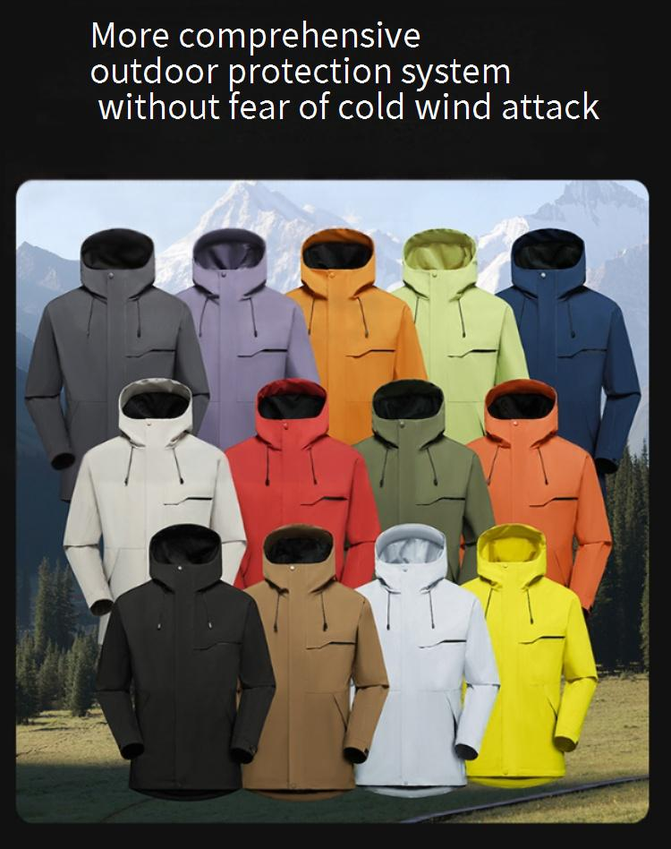 Unisex Waterproof Windproof Hooded Jacket For Outdoor Hiking Camping Trekking - Lightweight Breathable Raincoat With Adjustable Cuffs_voghion.com