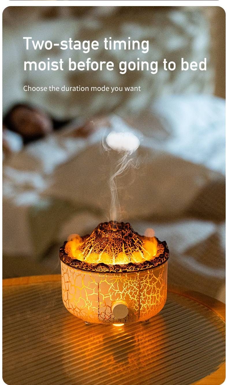 Flame & Jellyfish Aroma Diffuser – Ultrasonic Cool Mist Humidifier With 8H Timer, Sleep Aid & 36dB Quiet Operation For Bedroom/Office_voghion.com