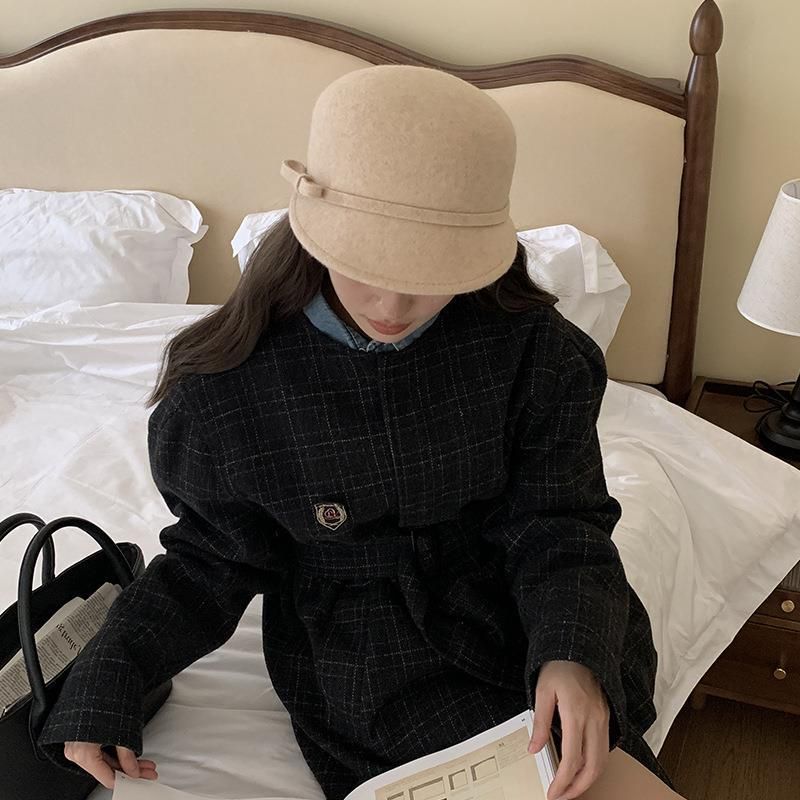 Wollmütze für Damen, Reitermütze, französische Baskenmütze, 2025 Herbst und Winter, neuer Marinehut im britischen Stil_voghion.com