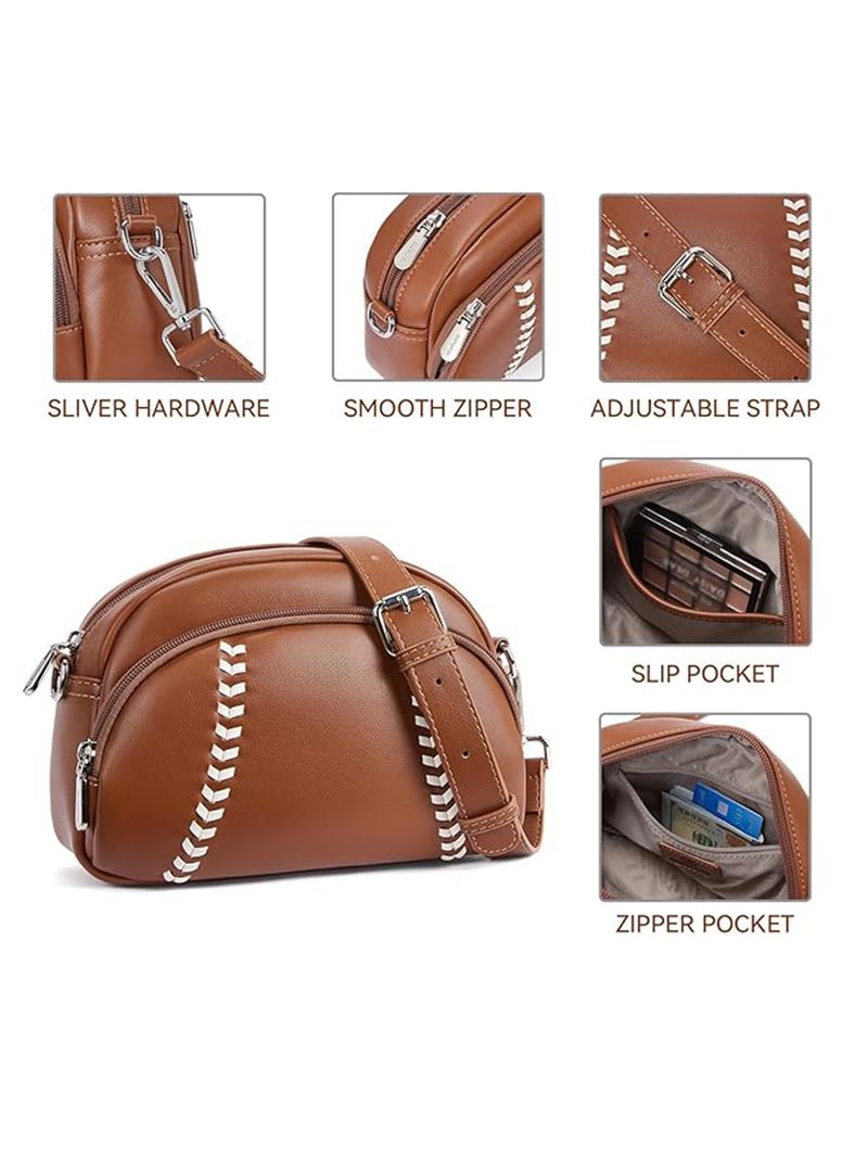 Borsa a tracolla da baseball per donna, piccola borsa a tracolla da baseball, in pelle vegana, per sport da mamma e softball_voghion.com
