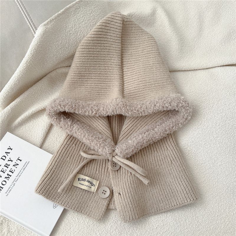 Passamontagna coreano per donna, sciarpa calda invernale, stile coppia, protezione per le orecchie, cappello lavorato a maglia_voghion.com