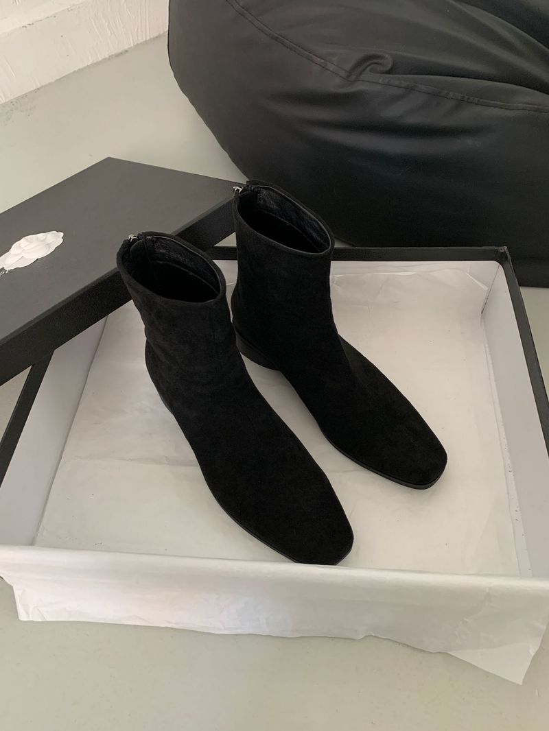 Bottines minimalistes à bout carré pour femme, style haut de gamme, style coréen, nouveauté hiver 2025, bottes slim françaises_voghion.com