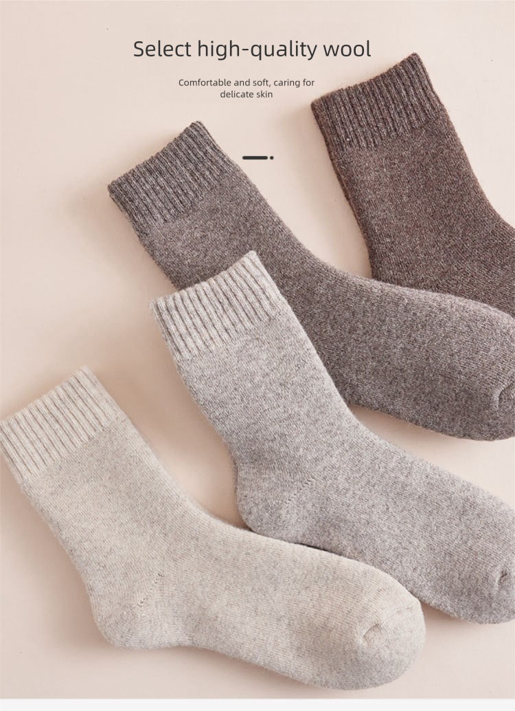 Calzini da trekking da uomo in pura lana, caldi e spessi, per autunno e inverno, a metà polpaccio, all'ingrosso, per uomo_voghion.com