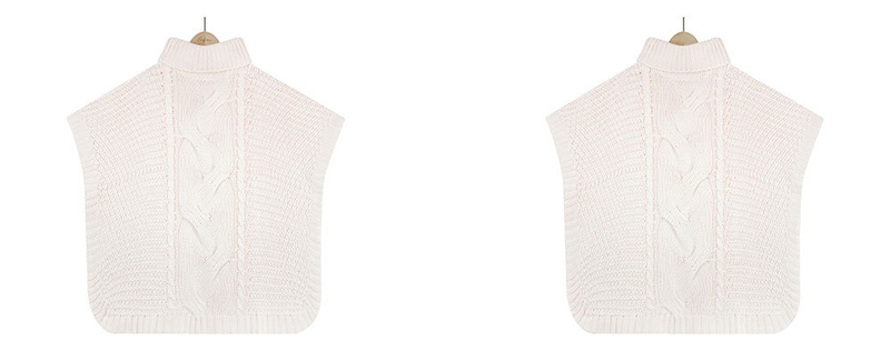 Women's turtleneck twist shawl sweater loose crew neck sweater_voghion.com