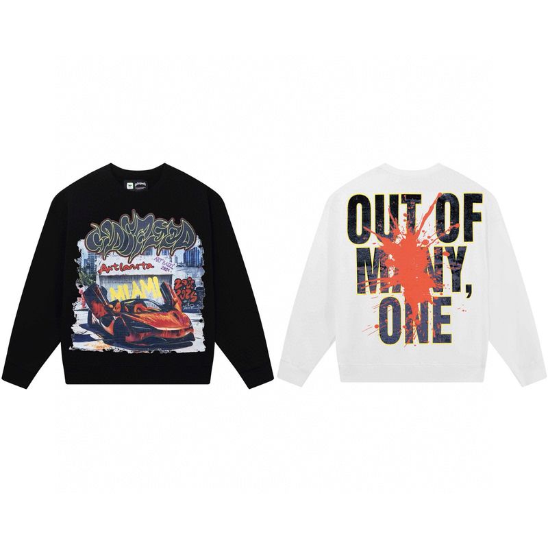 Felpa girocollo unisex in cotone con stampa di auto sportive Godspeed, stile hip-hop, a maniche lunghe, alla moda_voghion.com