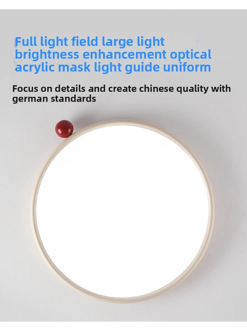 Lampada da soffitto per camera da letto color crema a spettro completo, protezione oculare ultrasottile per bambini, stile minimalista, piccola lampada a forma di fagiolo di latte_voghion.com