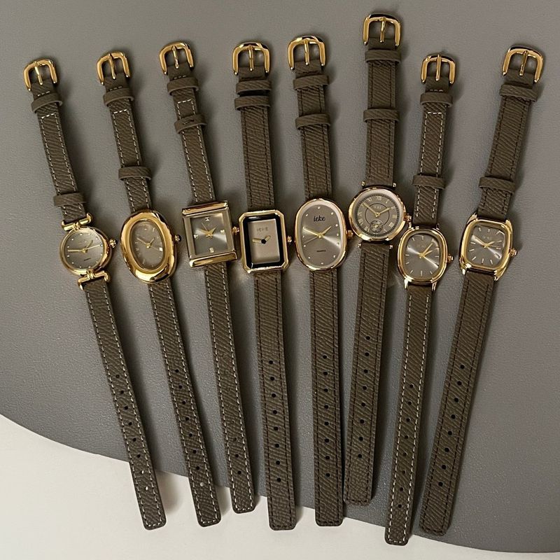 IEKE2025 New Vintage Style Niche Temperament High-end Leather Strap Women's Watch Live Streaming_voghion.com