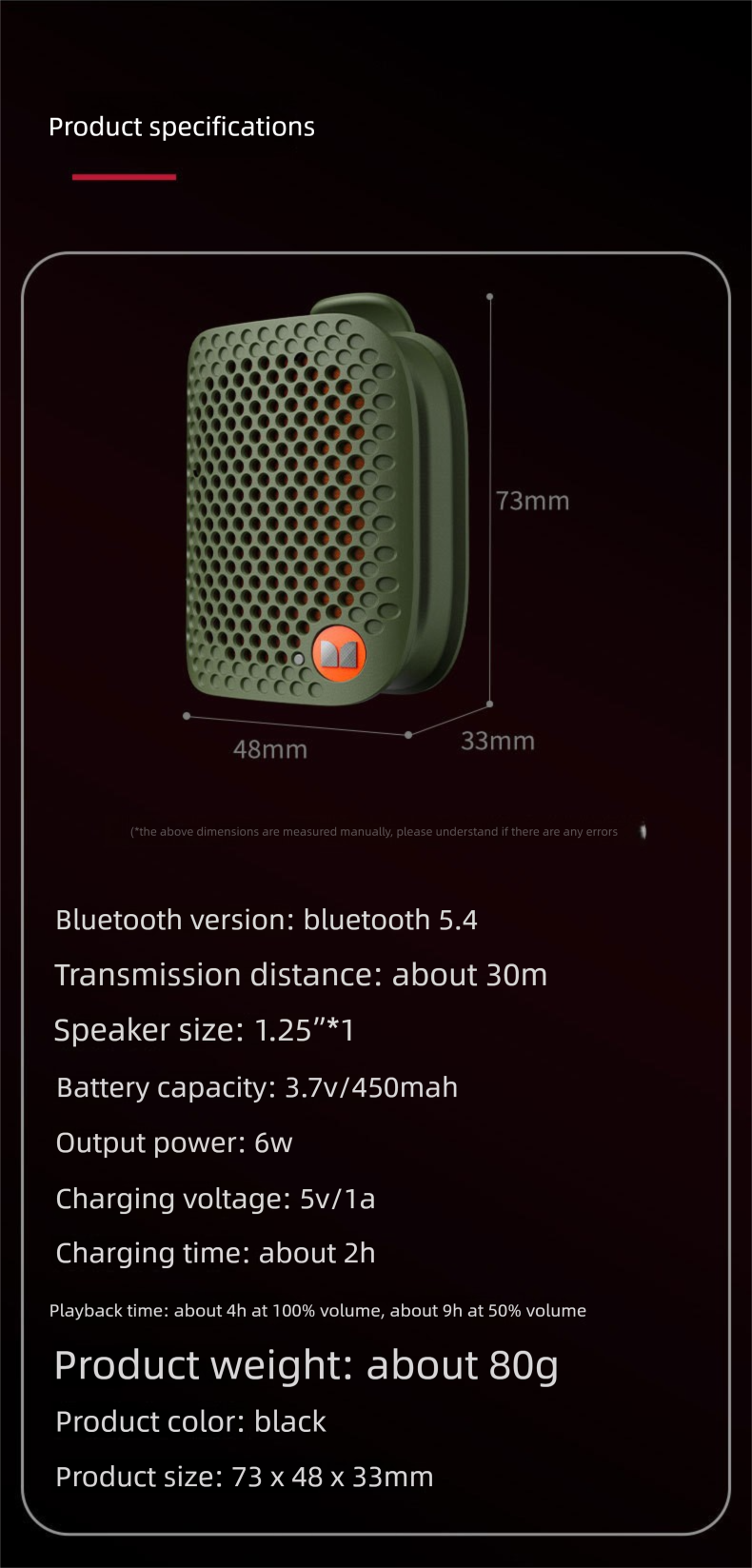 Monster M3 Subwoofer Portable Long Battery Life Outdoor Mini Bluetooth Speaker Compatible_voghion.com