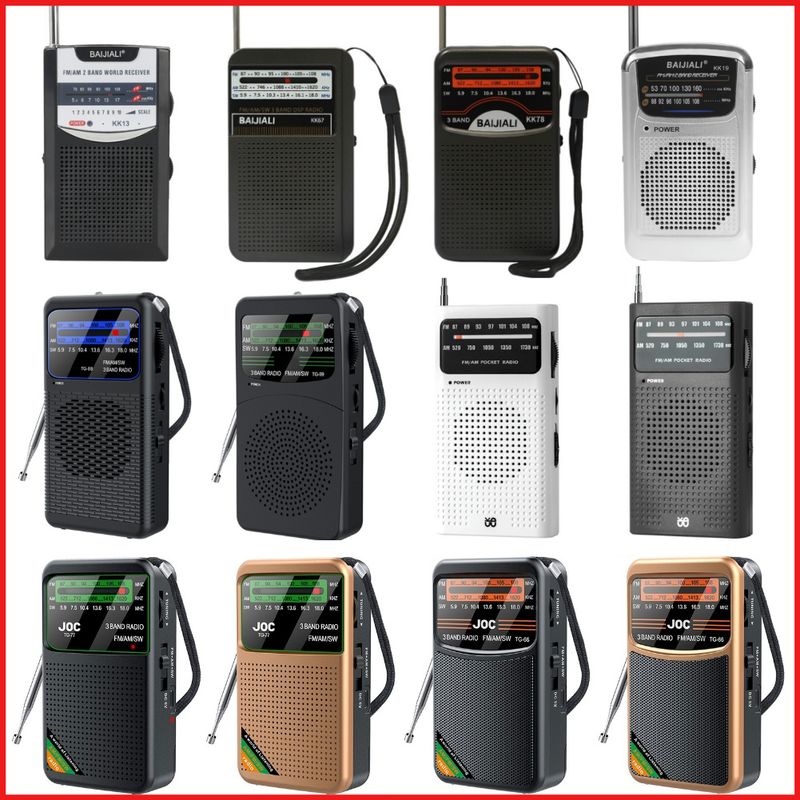 Radio analogica AM FM a banda completa alimentata a batteria, lettore radio compatto AUX da 3,5 mm con antenna telescopica per corsa e campeggio_voghion.com