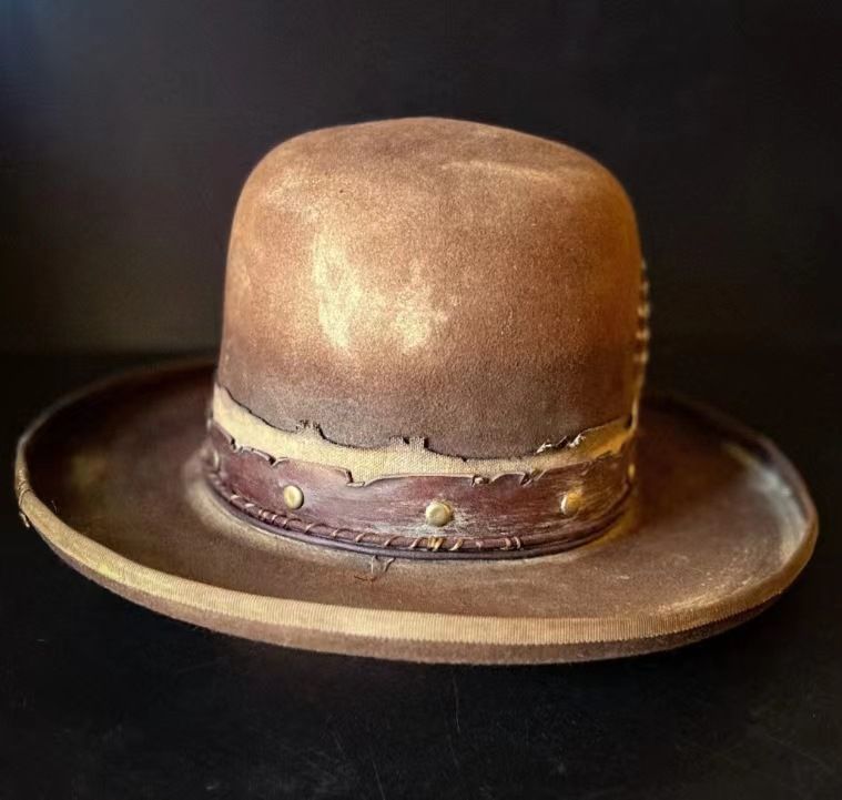 Runder Filzhut, modischer Zylinder aus reiner Wolle_voghion.com