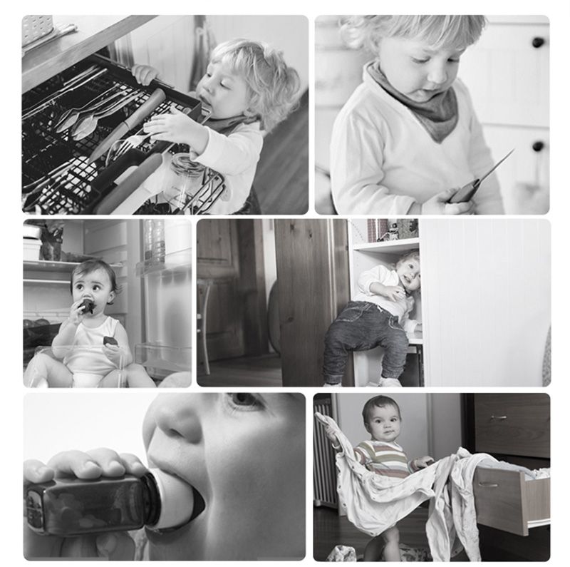 1/4 PCS Baby Safety Drawer Door Lock Multi-Function Child Protection Anti-Pinch Cabinet Refrigerator Safety Buckle Plastic_voghion.com