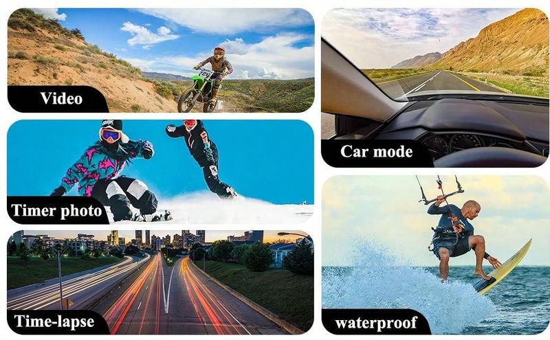 Cámara deportiva para exteriores con pantalla dual 4K y WIFI, videocámara para ciclismo, resistente al agua hasta 30 m_voghion.com