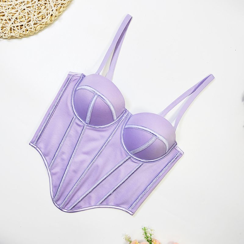 Europäeschen an amerikanesche Street Style onregelméissege Fëschgrat-BH Bannendran Uewerflächenträger weibleche Kierper verengt schéint Réck Tube Top_voghion.com