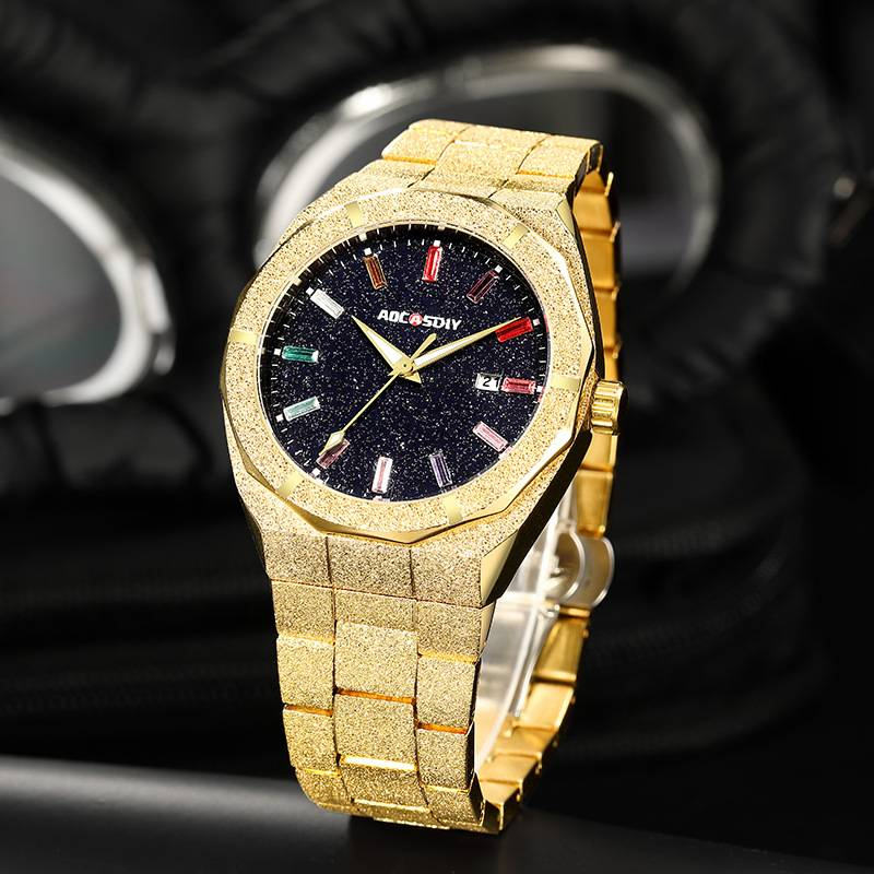 2024 New Full Diamond Luxury European And American Royal Oak Life Waterproof Business Leisure Quartz Movement Men's Watch_voghion.com