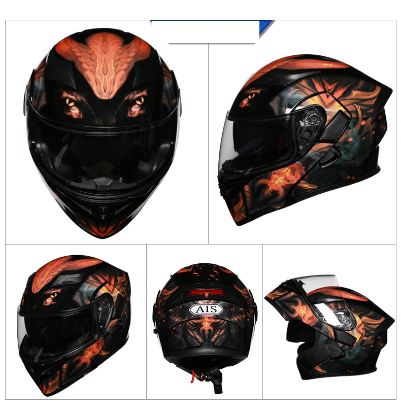 Casco da moto per uomo e donna Casco integrale Ai Lion Casco scoperto Bluetooth Casco invernale per auto elettrica_voghion.com