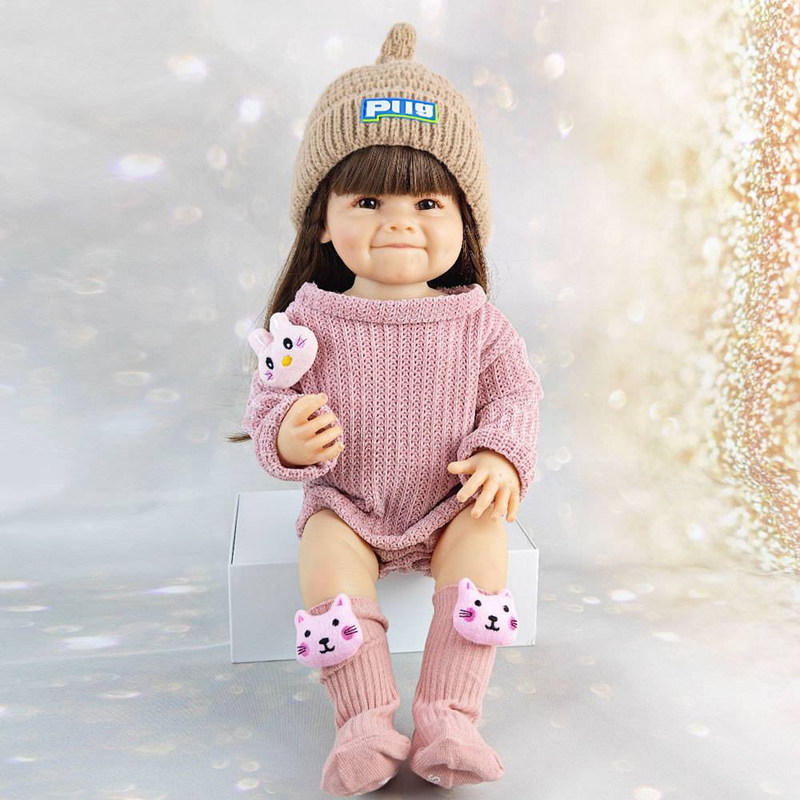 55 cm Wiedergeburtspuppe Baby Weiches Plastik Mädchen Spielzeug Prinzessin Geschenk Wechselbare, Badespielzeug Begleiterpuppe_voghion.com