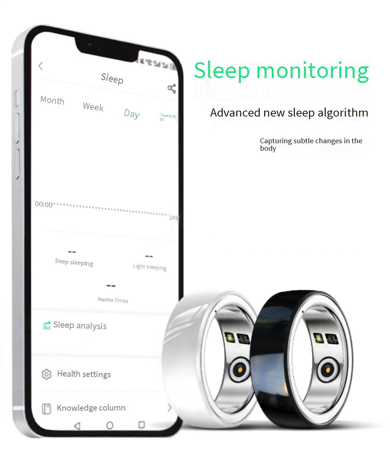 Smart Ring R8 Hartslag Bloedzuurstof Beweging Gezondheid Slaap Automatische Monitoring Smart Ring Met Oplaadcase_voghion.com