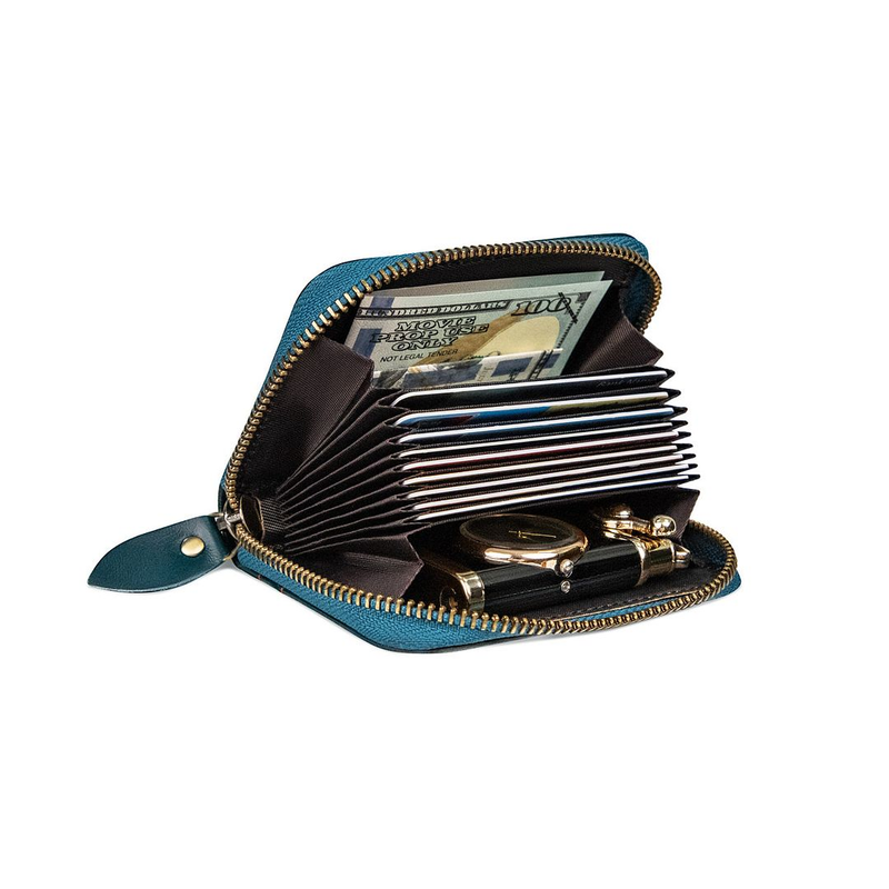 Real Cowhide Leather Wallet Men's Card Holder_voghion.com
