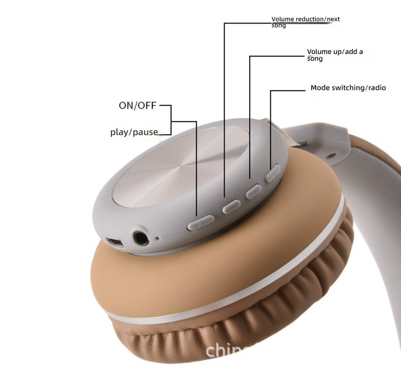 Trådløse Bluetooth-hodetelefoner Over-Ear-sportshodesett med dyp bass og støyisolering, universell telefonkompatibilitet_voghion.com