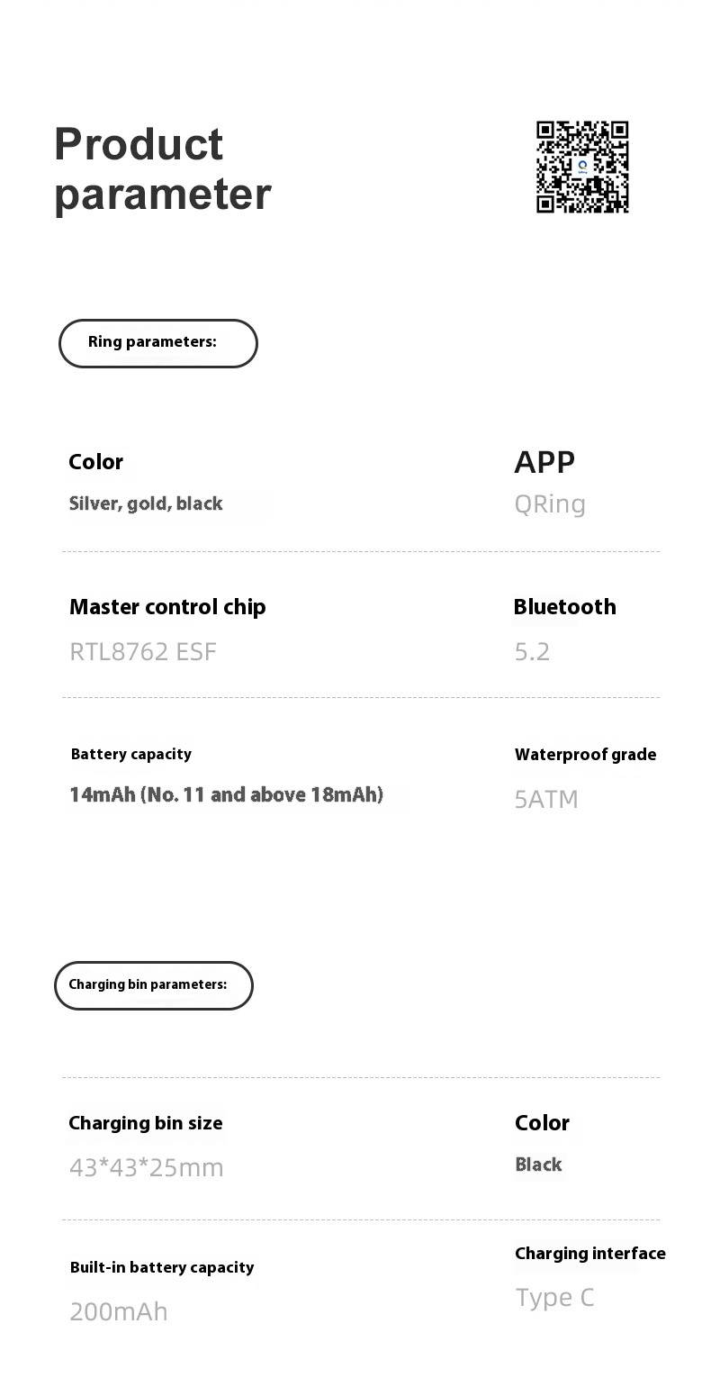 Smart Ring mit Herzfrequenz-/SpO2-/Schlaf-Tracking – Wasserdichter Fitness-Tracker und Schrittzähler mit Bluetooth-Kamerasteuerung und Ladeetui_voghion.com
