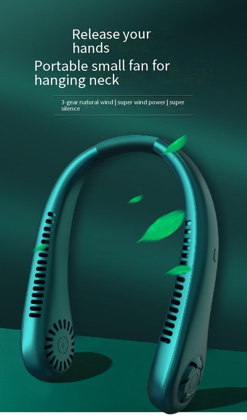 Turbo-Nackenventilator ohne Flügel – langlebiger, wiederaufladbarer tragbarer Ventilator mit 8 Stunden Laufzeit (≤25 dB, freihändig) für Büro/Outdoor_voghion.com