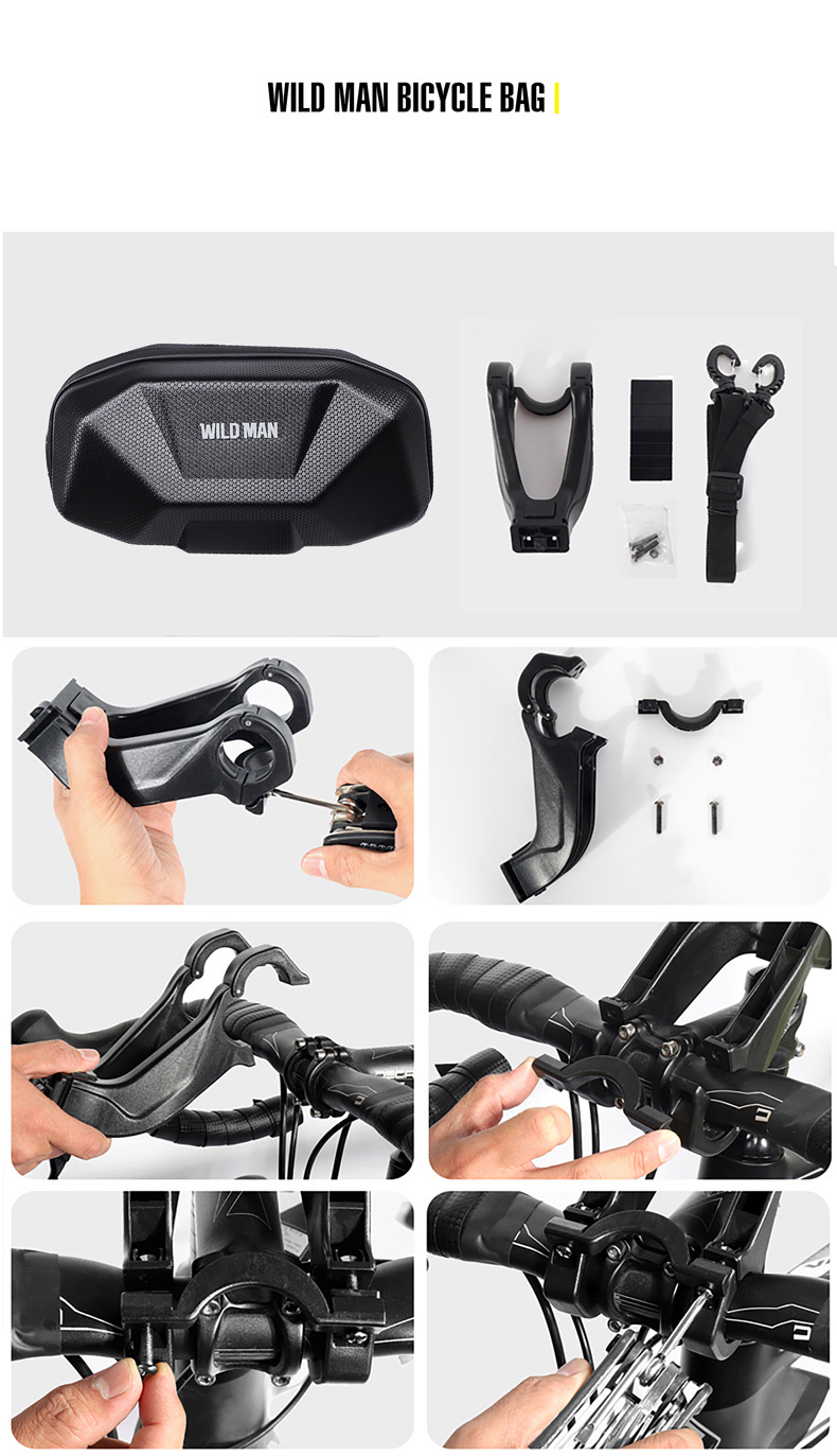 Bicycle Handlebar Bag EVA Hard Shell Electric Scooter Bag Riding Car Head Bag_voghion.com