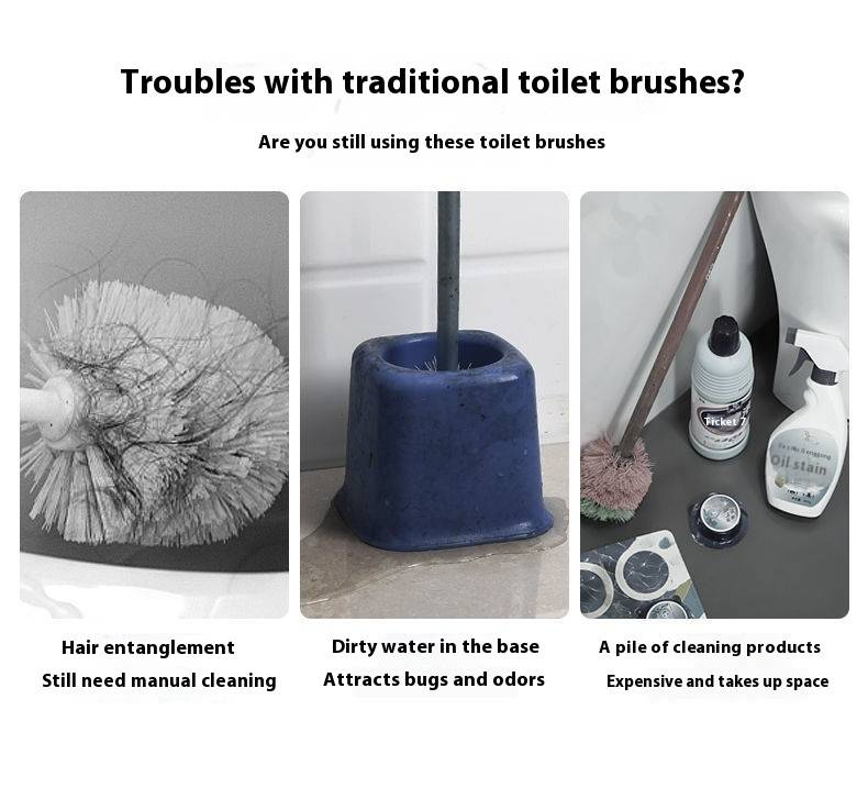 Einweg-Toilettenbürstenset – 8er-Pack austauschbare Köpfe mit langem Griff (hygienisch, spritzwassergeschützt, an der Wand montierbar) – Ozeanblau / Zitronengelb / Lavendel_voghion.com