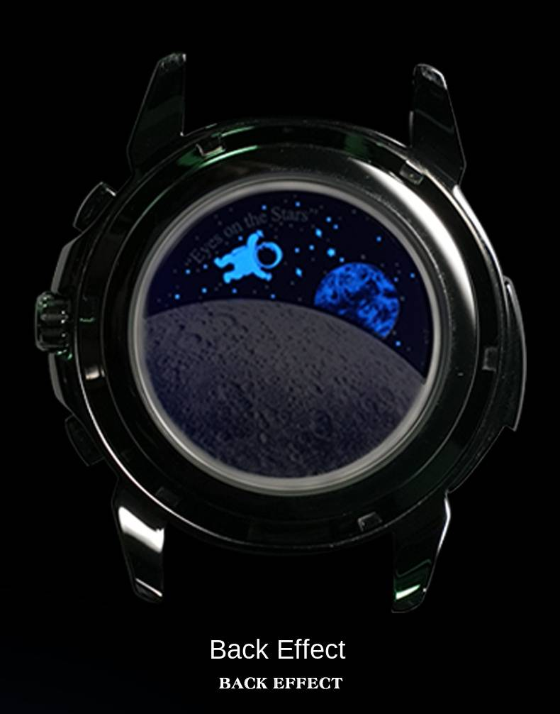 McLaro Infinite Universe Collection 'Astronaut': Men's Automatic Watch With Blue Dial And Genuine Leather Strap. A Classic & Versatile Timepiece_voghion.com