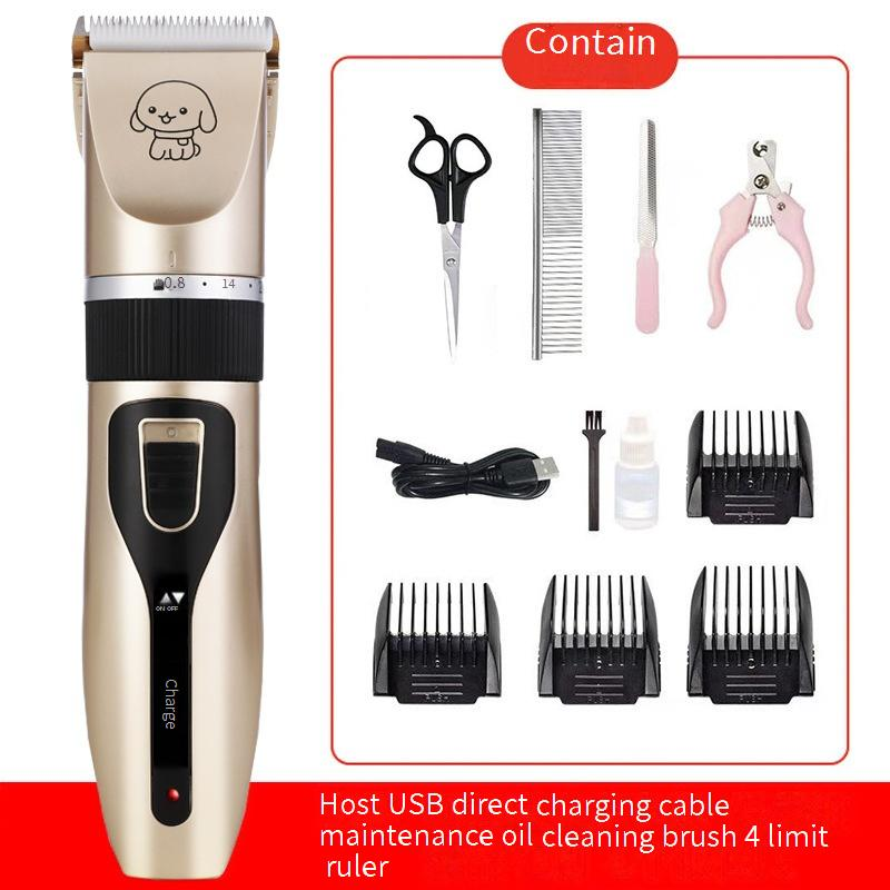 Professional Cordless Pet Grooming Clipper With Ceramic Blade - Quiet & Safe Trimmer For Dogs & Cats - Multiple Attachments For Full Grooming Kit_voghion.com