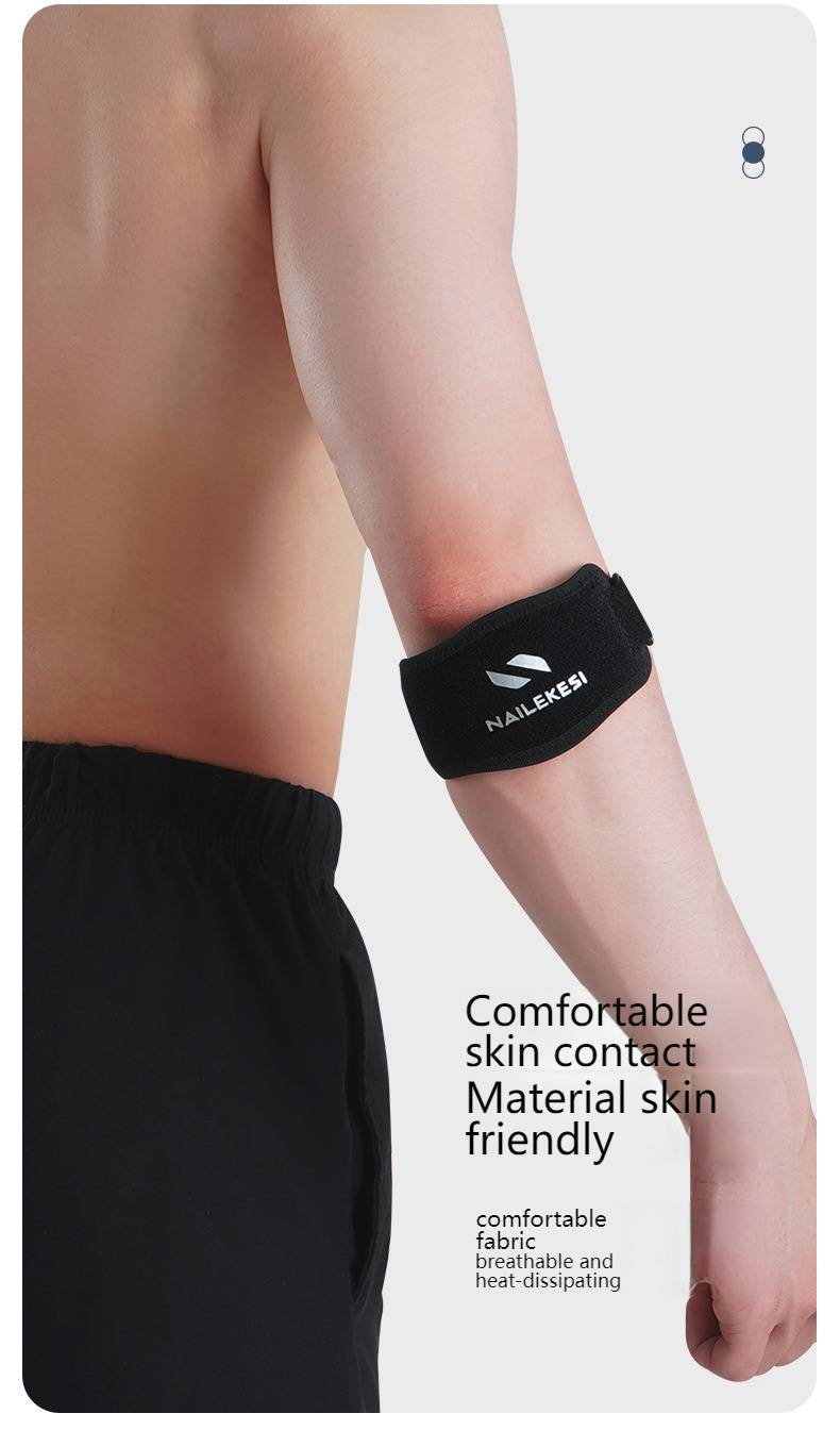 Compression Elbow Sleeve – Adjustable Support For Tennis, Badminton & Basketball – Breathable & Anti-Slip Design (Single Piece, Black)_voghion.com