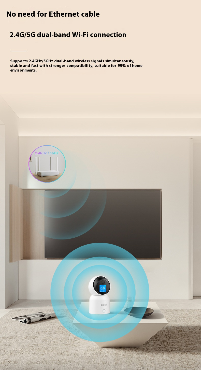 Cámara de seguridad WiFi para interiores de 4 MP: detección de personas con IA, movimiento horizontal y vertical de 360°, visión nocturna a color y audio bidireccional, resistente a la intemperie IP66 (modelo: C-519M)_voghion.com