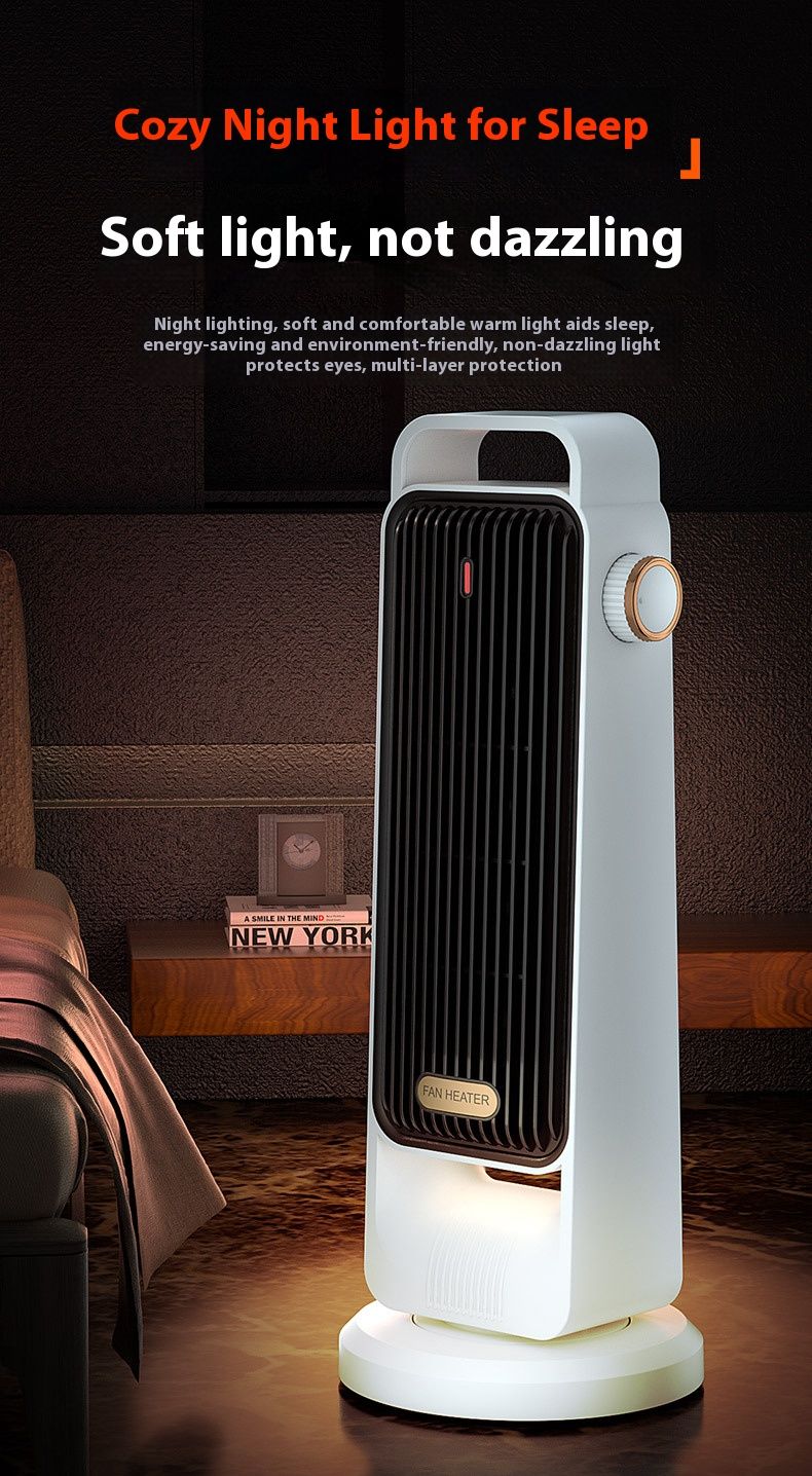 Aquecedor de ambiente cerâmico PTC de 1800 W com oscilação de 90°, proteção contra superaquecimento e tombamento, 2 configurações de velocidade para escritório doméstico (até 20㎡)_voghion.com