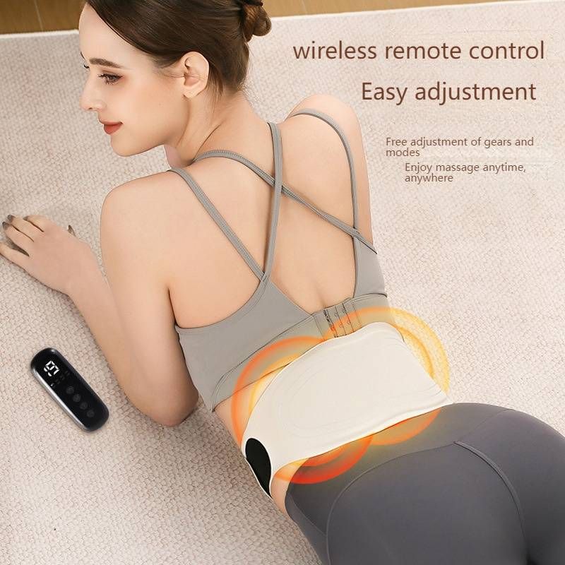 Cintura massaggiante riscaldante wireless ultrasottile – Terapia di vibrazione e calore 4 in 1 per alleviare il dolore lombare e donare calore (bianca, 4 livelli di velocità)_voghion.com