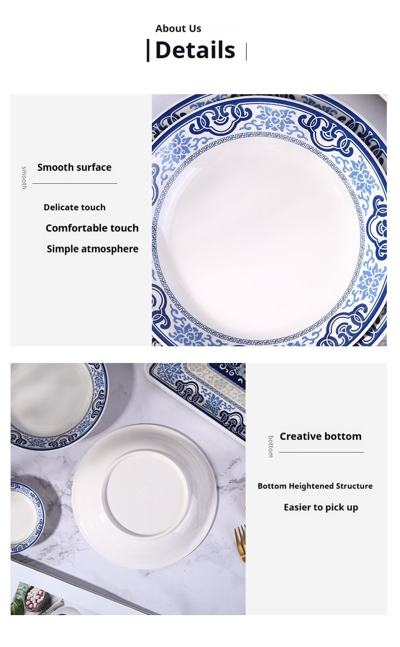 Melamine Dinnerware Set – 24-Piece Chinese-Style Restaurant Tableware (Rice Bowls, Noodle Bowls, Plates & Trays) – Durable & Stackable_voghion.com