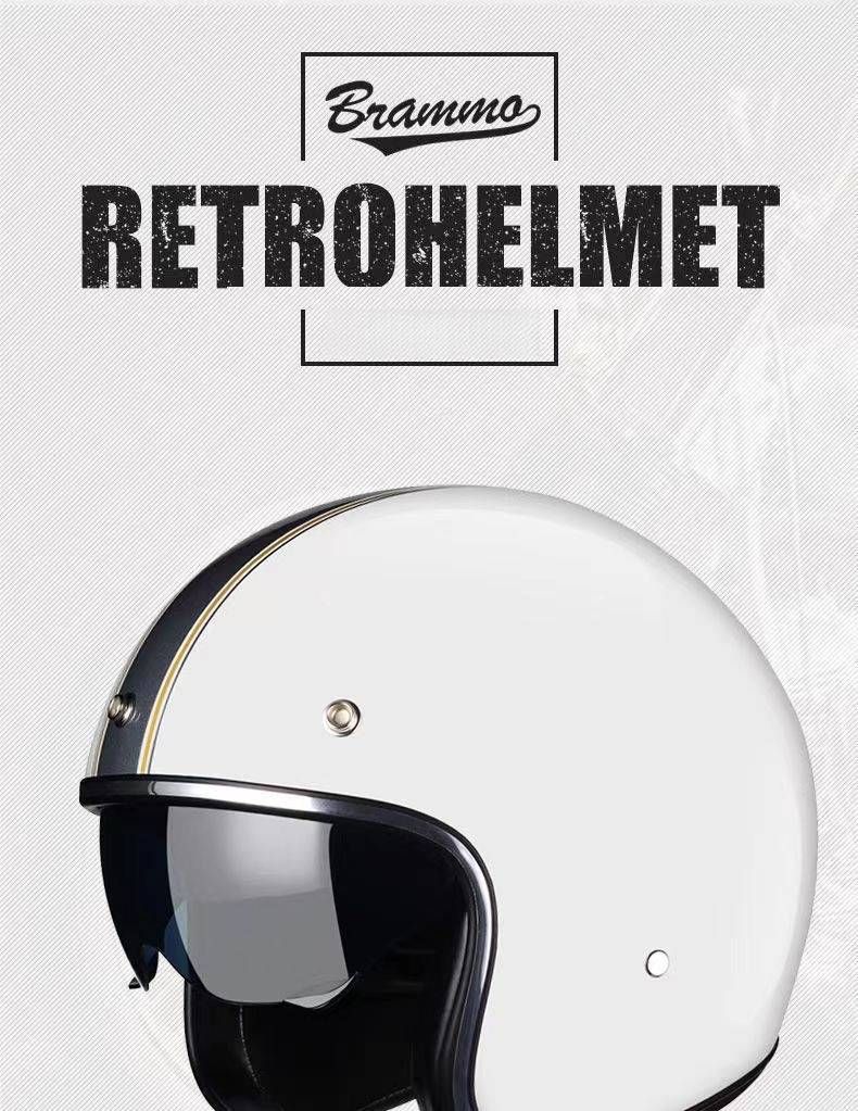 Capacete de motocicleta retrô 3/4 com Bluetooth – casco leve de ABS, máscara removível e estilo vintage para homens e mulheres (P-XXL)_voghion.com