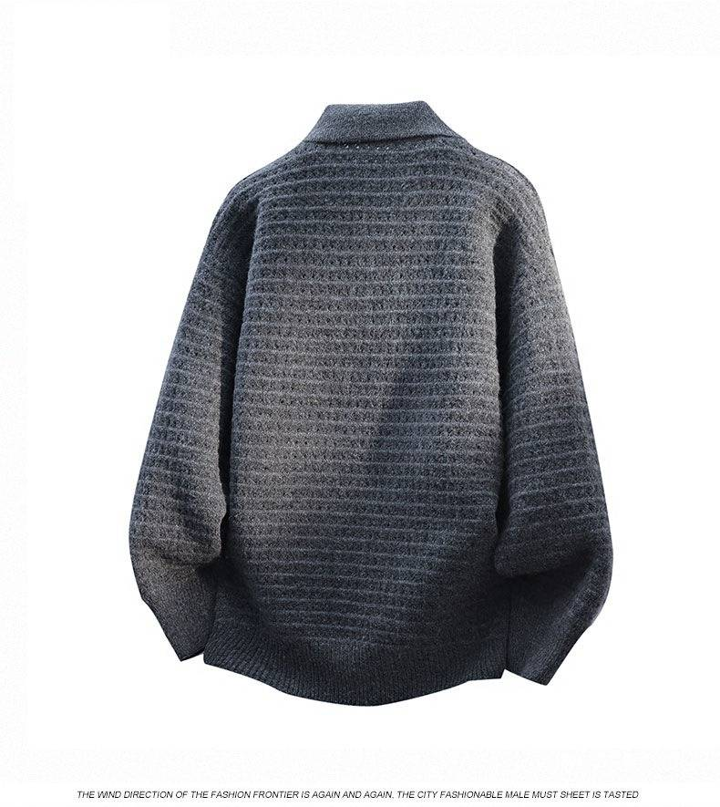 Men's Casual Knit Sweater Oversized Fit Round Neck Long Sleeve Pullover Soft Breathable For Autumn Winter_voghion.com