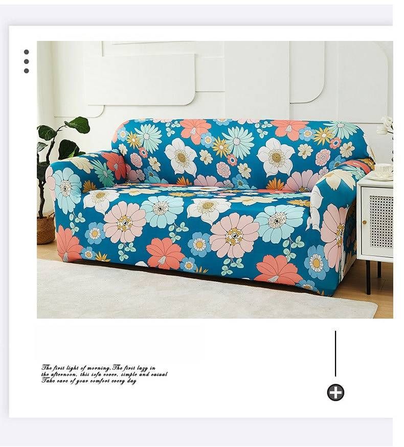 Housse de canapé élastique universelle antidérapante - Housse extensible pour canapés sectionnels, motifs floraux et unis, installation facile_voghion.com