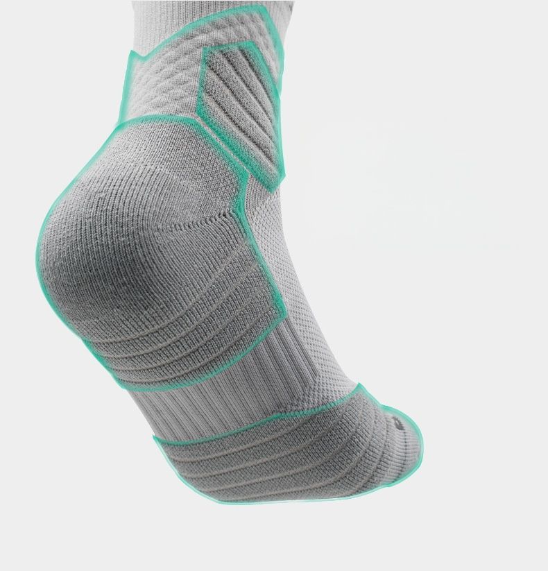 Elite basketbalsokken, praktische sportsokken voor heren, ademende sokken van mesh tot halverwege de kuit, verdikte hardloopsokken met handdoekbodem_voghion.com