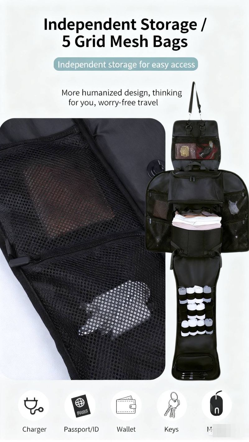 35L Multifunctional Travel Backpack Large Capacity Magnetic Suction Business Travel Luggage Multi Piece Backpack_voghion.com