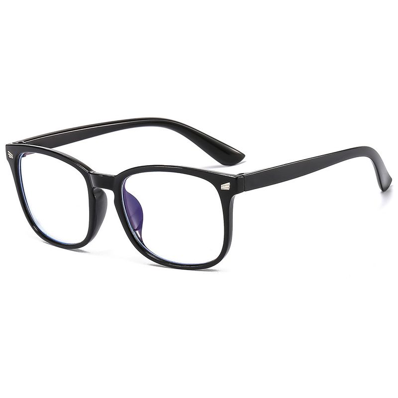 Women's Blocking Square Rivet Frame Computer Glasses_voghion.com