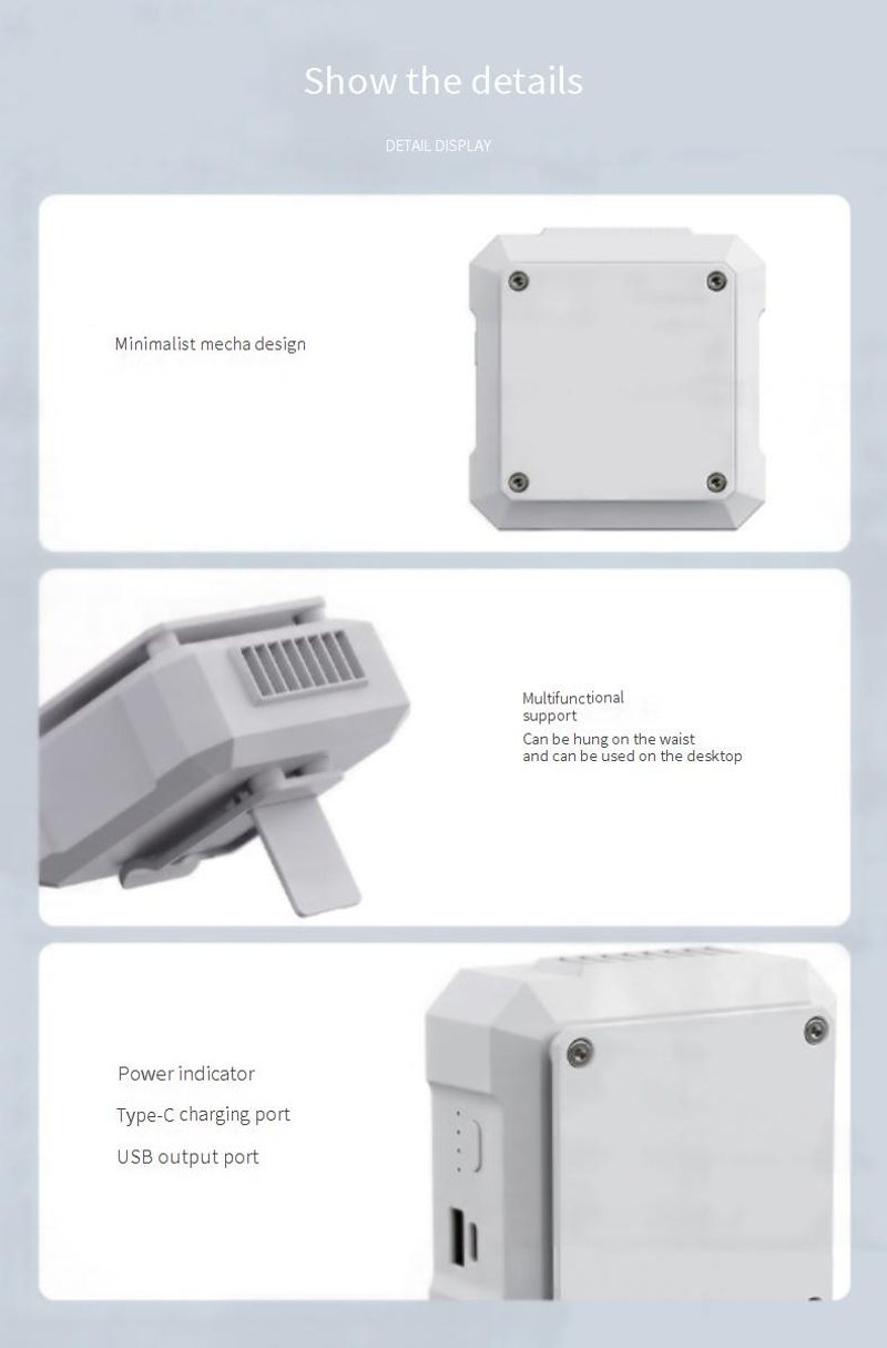 Utomhus hals hängande midja Long life belysning usb portabel laddning mini bladlös skrivbord liten fläkt_voghion.com