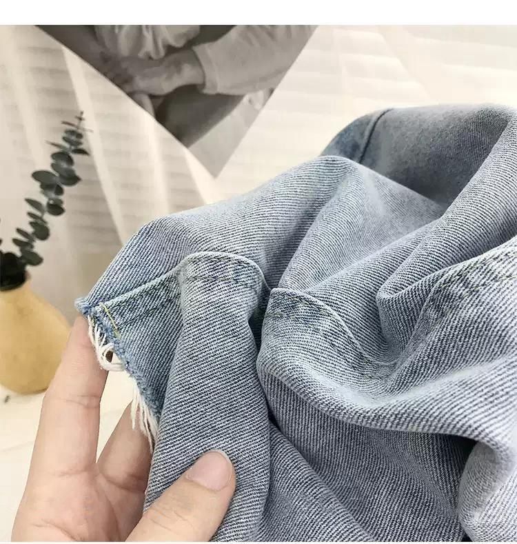 Vita alta e denim piccolo A-line a metà per le donne nell'estate del 2024, nuovo famoso spacco dimagrante avvolto su Internet_voghion.com
